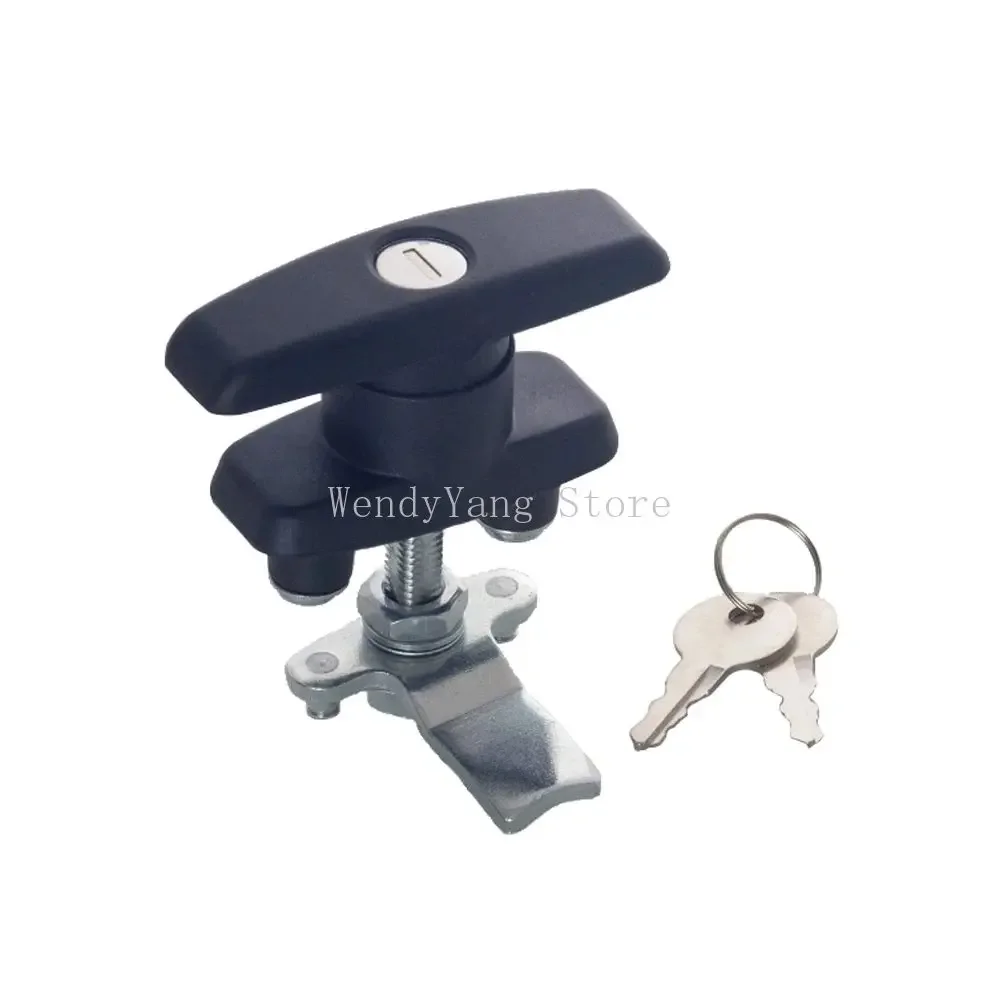 T Handle Latch/Lock Keyed Alike Black Coated Fit for Cabinets Garage Letter-box Drawer File cabinet Wardrobe