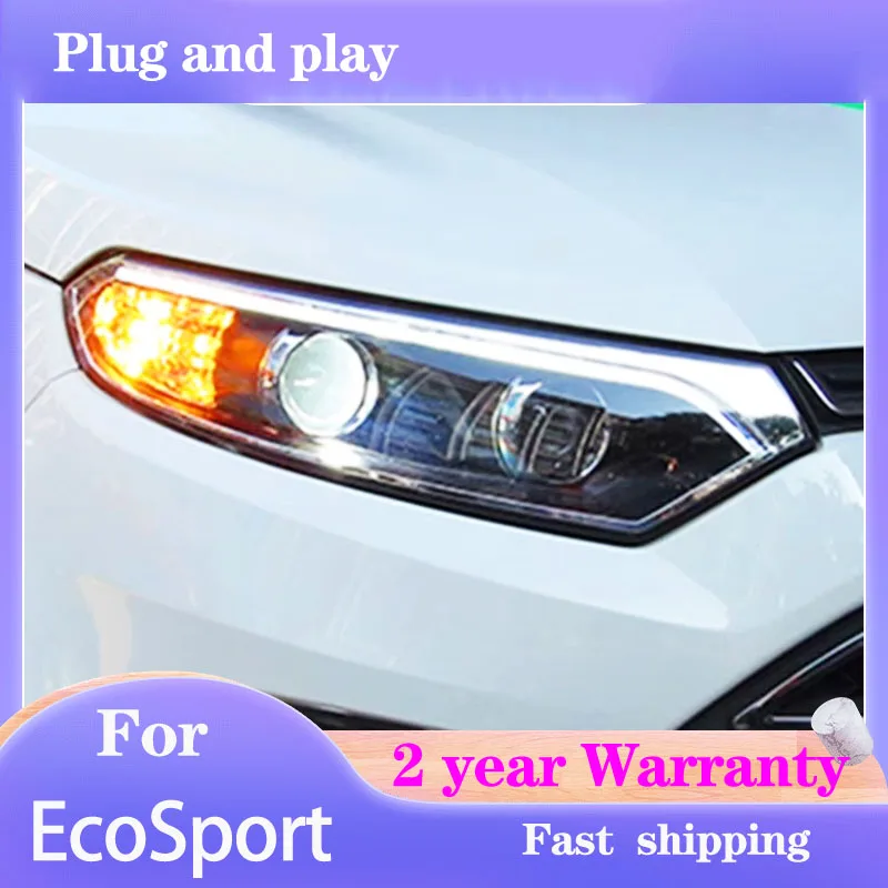

Car Styling for Ford EcoSport Headlights 2013-2015 EcoSport Head Light DRL Turn Signal Low High Beam Projector Lens