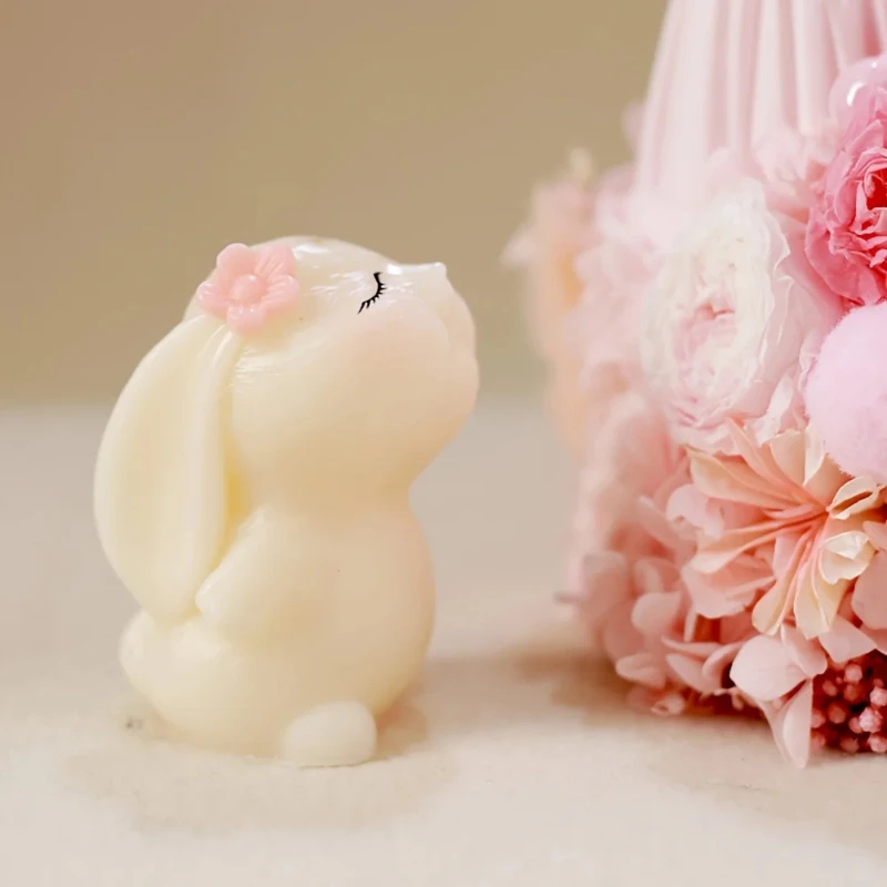 

Цельная 3d силиконовая форма Cuteflorals Rabbit для изготовления свечей, пасхальных фигурок животных, очаровательных поделки из штукатурки и смолы