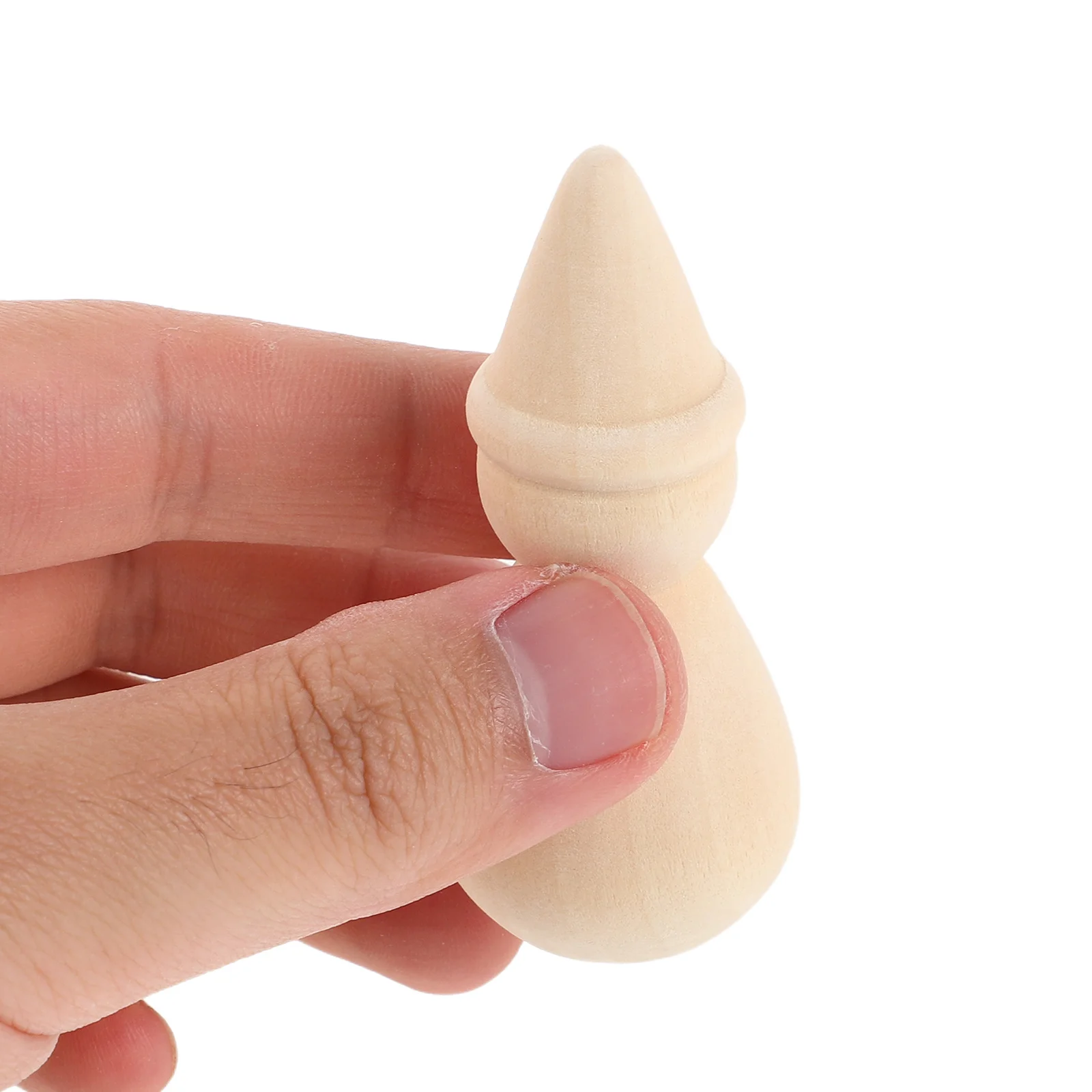 

20 Pcs Wooden Snowman Ornaments Plain Figures Mini s Peg Nail DIY Beige Miniature Child