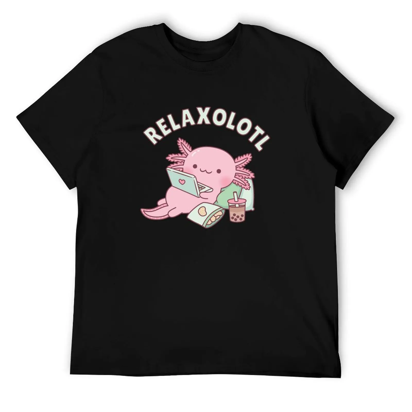 

Cute Relax A Lot Axolotl Funny Pun T-Shirt cotton tshirt 100% t shirt personalised man t shirt designer T-Shirt