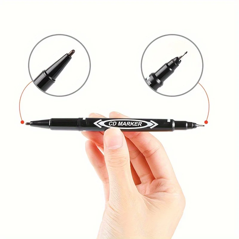 10 قطع من أقلام التحديد ذات الأطراف المزدوجة، وأقلام إزميل دقيقة ودائمة للرسم متعدد الأسطح، والاستخدام المكتبي والمدرسة