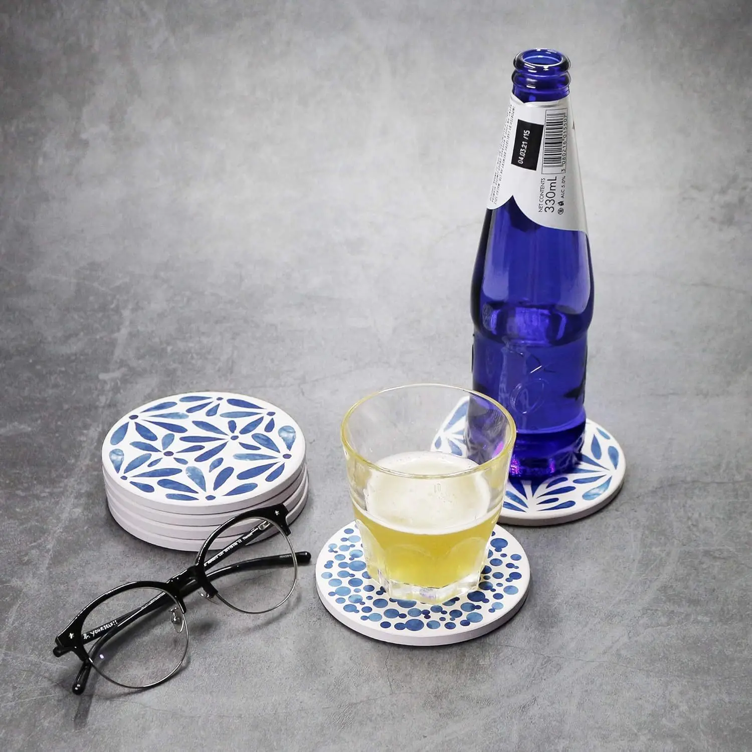 

Round Coasters Diatomite Absorbent Anti-scald Insulation Cup Pad Anti-skidding Placemat Dining Table Decor Kitchen Tableware Set
