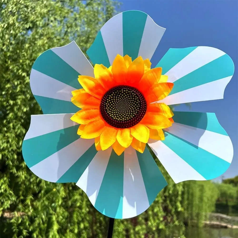 Multistyles Sunflower Windmill Hand Held Rotating PVC Rotating Sunflower Diameter 20/36cm Garden Yard Wind Spinner