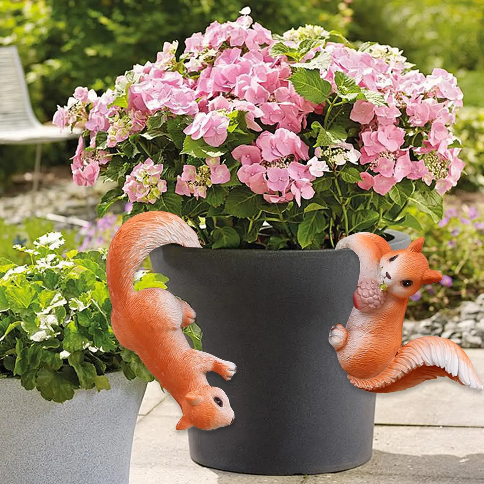 

2x Squirrel Figures Craft Animal Figurine for Tabletop Patio Home
