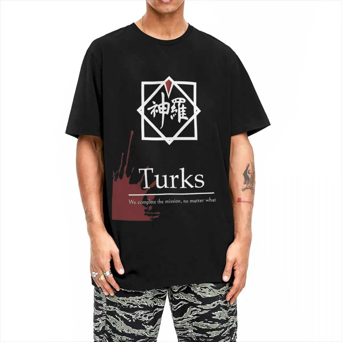 Man T-Shirt Turks Pride T Shirts Fashion Shinra Electric Power Company Summer Tees Streetwear Casual 100% Cotton Clothing