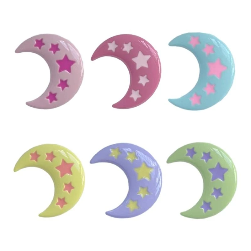 652f Traceless Moon Hairclip Candy Conor Color Clip Girls Girls Accessories Rambut
