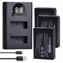 LP-E12 Battery/ USB Dual Charger for Canon EOS M 50,M50 Mark II,100D,EOS M, M2, M10, M100, PowerShot SX70 HS, Rebel SL1, Kiss X7