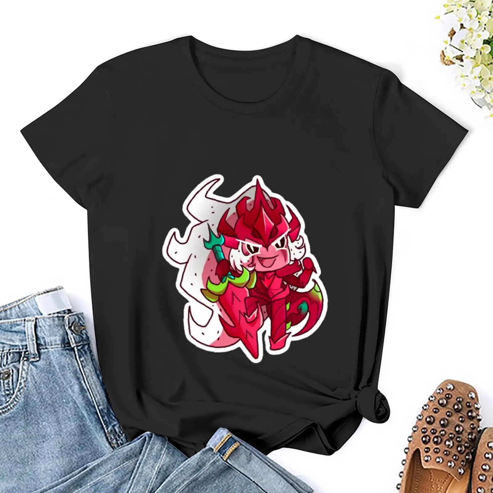 Camiseta feminina do biscoito do dragão Pitaya, roupa estética, roupa vintage do anime, tops