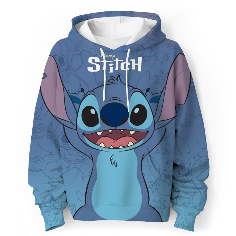 Stitch Iong-sleeved Sweatshirt For Girls Merry Christmas Autumn Thin Round Neck Sweatshirt Anime Cartoon Joint Fashion Trend Top