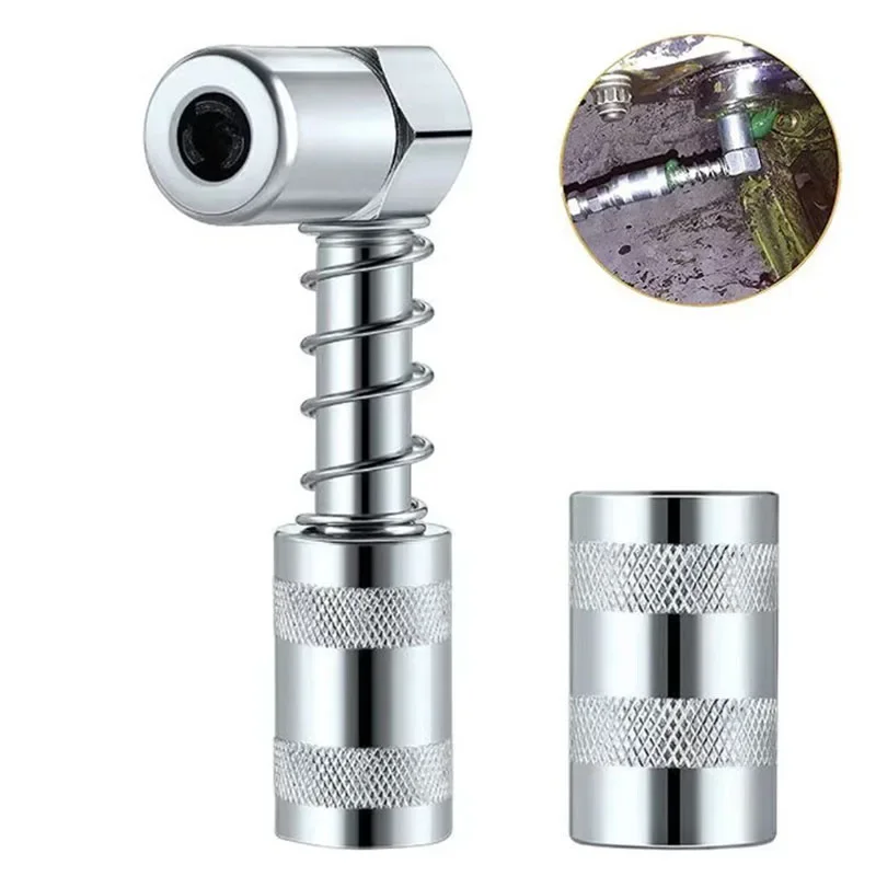 Professional Grease Coupler Fitting Tool 90 Degree Coupler Grease Fitting Tool Quick Connect for Car Truck Spare Parts