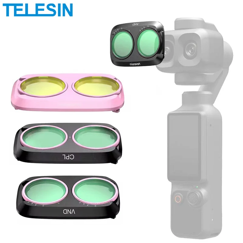 TELESIN CPL VND Cool Rose Magnetyczny Zestaw Filtrów do Obiektywu dla DJI OSMO Pocket 4pro Regulowany Zestaw Ramek Filtrów do Pocket 4P Akcesoria