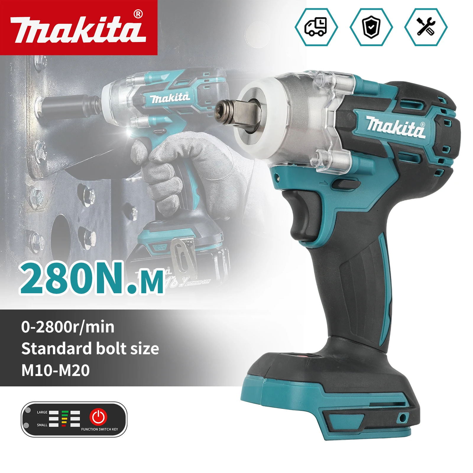 

НОВИНКА 2026: Ударный гайковерт Makita DTW285 18В BL, бесщеточный, 280 Нм, квадратный привод 1/2 дюйма, аккумуляторный, беспроводной