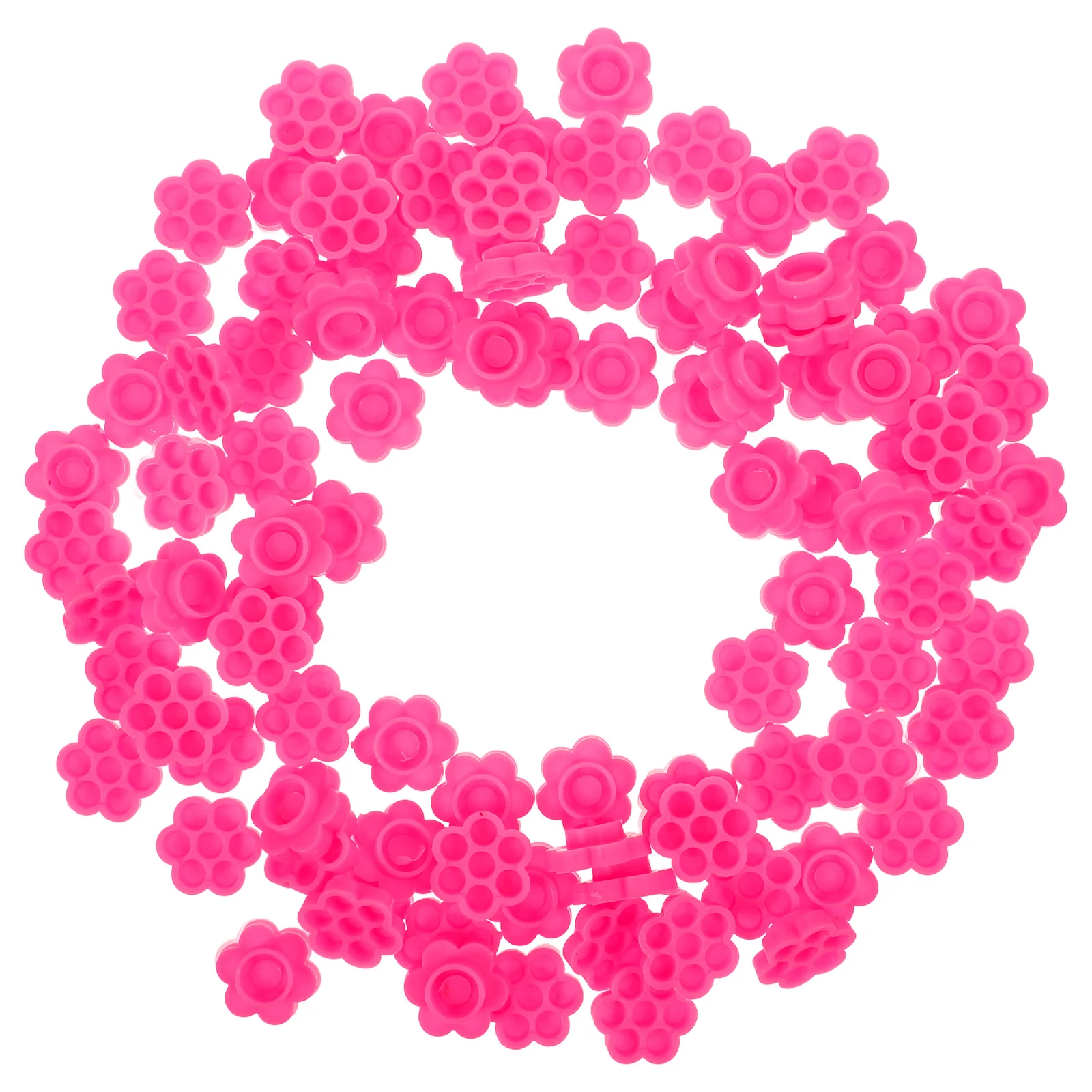 

100 Pcs Eyebrow Drip Glue Cup Eyelash Holder Cups Epoxy Flower Shaped Containers Pink Holders