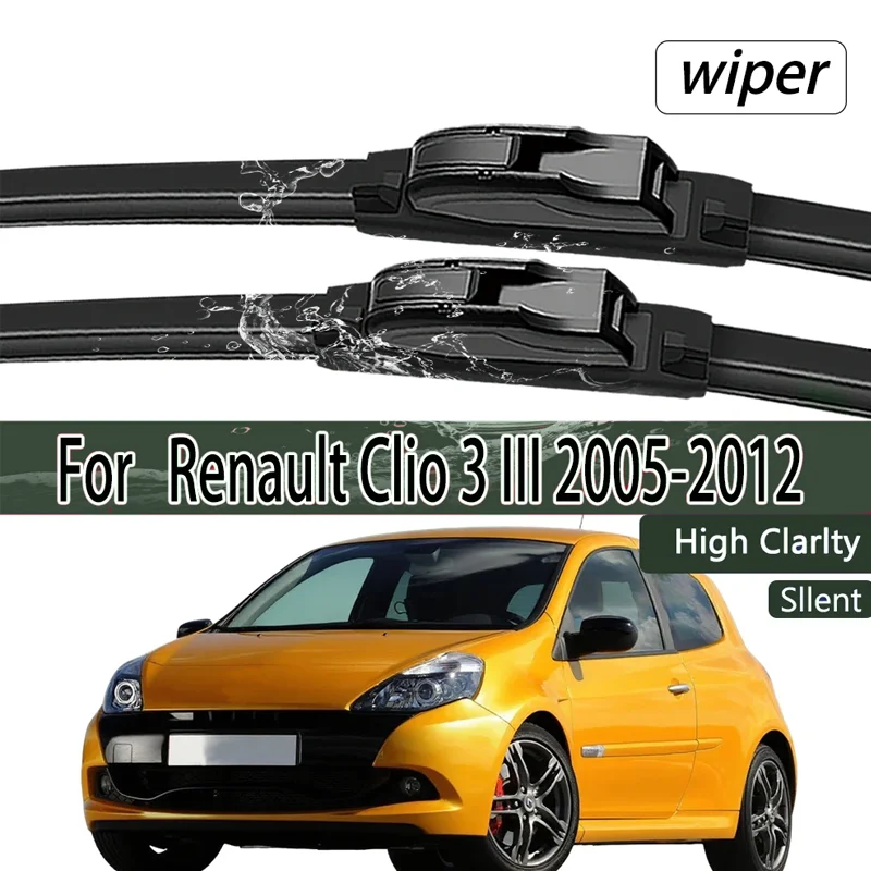 

For Renault Clio 3 III 2005-2012 Front Windshield Wiper Blades 2pcs No abnormal noise when wiping Windshield Wiper