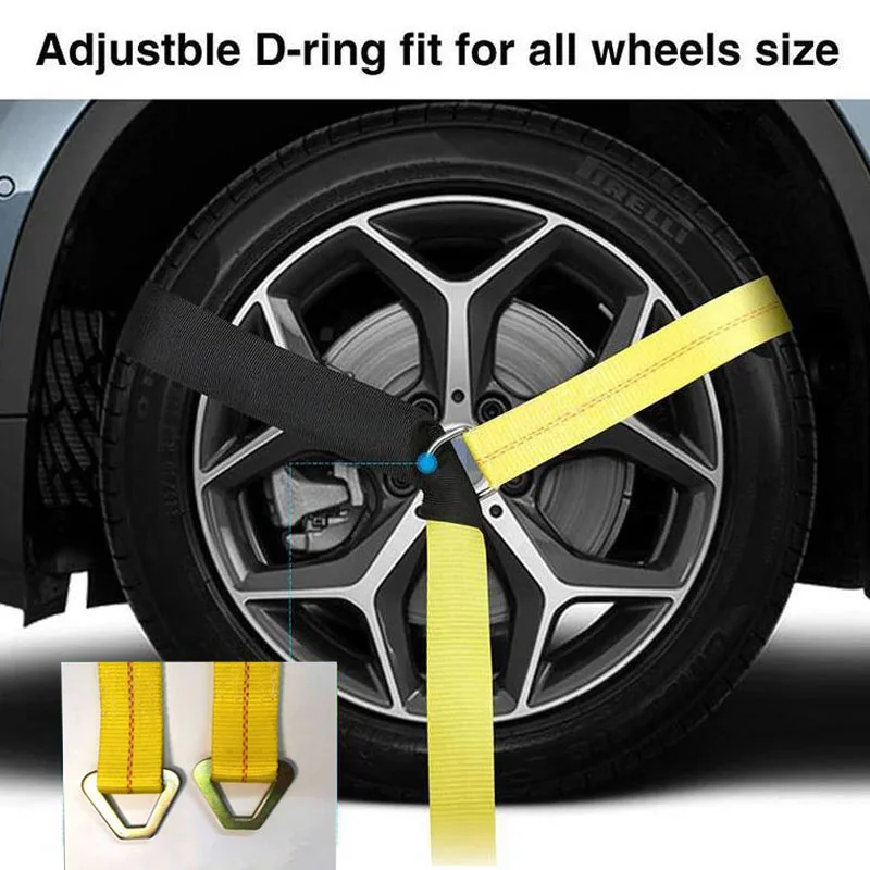 Car Axle Straps Off Road Tow Rope 2PCS 90x5cm Protective Sleeve For Securing Car Transport Axle Tie Down Straps 4500 Kg Breaking