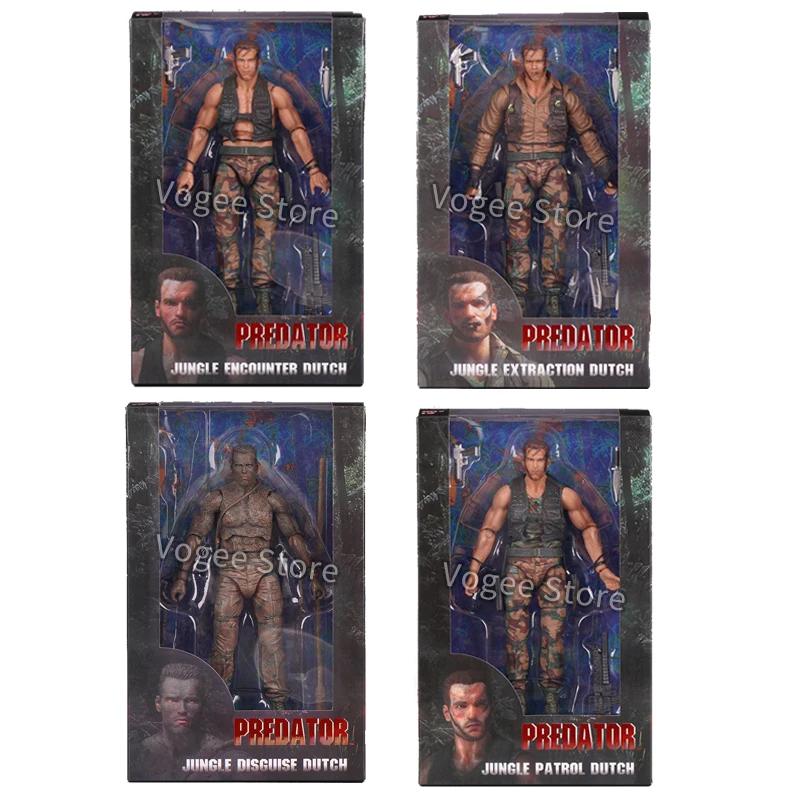 Figura de Acción Neca Predator Jungle Extraction Dutch, 30.º Aniversario, Figura de Schwarzenegger, Estatua Coleccionable, Modelo de Juguete, Regalo