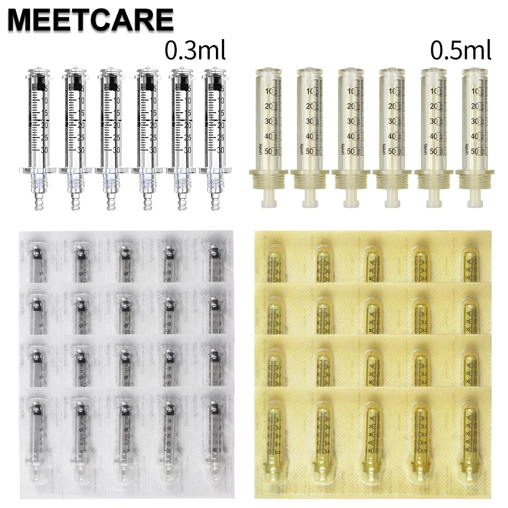 Jeringa con cabezal de ampolla de 0,3 ML y 0,5 ML, Cartucho de agujas para pluma de hialurón, eliminación de Lifting labial, arrugas, ácido hialurónico, estiramiento de la piel