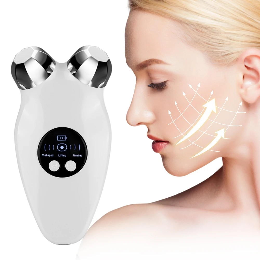 Microcurrent Facial Massager Skin Tightening Device Face Lifting Warm Compress Nourish Pores Firming Skin Rejuvenation V-face