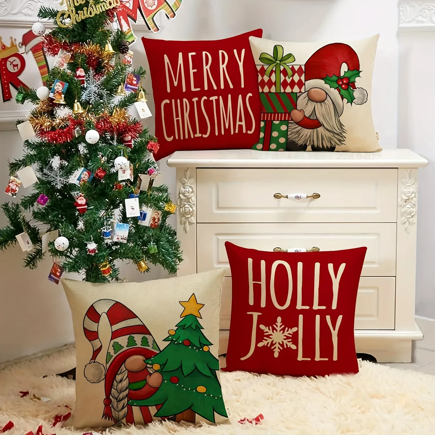 Christmas decoration pillowcase Merry Christmas New Year Gift Christmas Dwarf Pillow Cover Home Room Sofa Cushion Cover