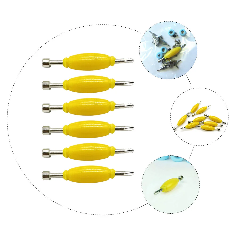 6 Pcs Skateboard Screwdriver Fingerboard Repair Tool Tools Double End Small Maintenance Supplies Metal Fingertip Compact