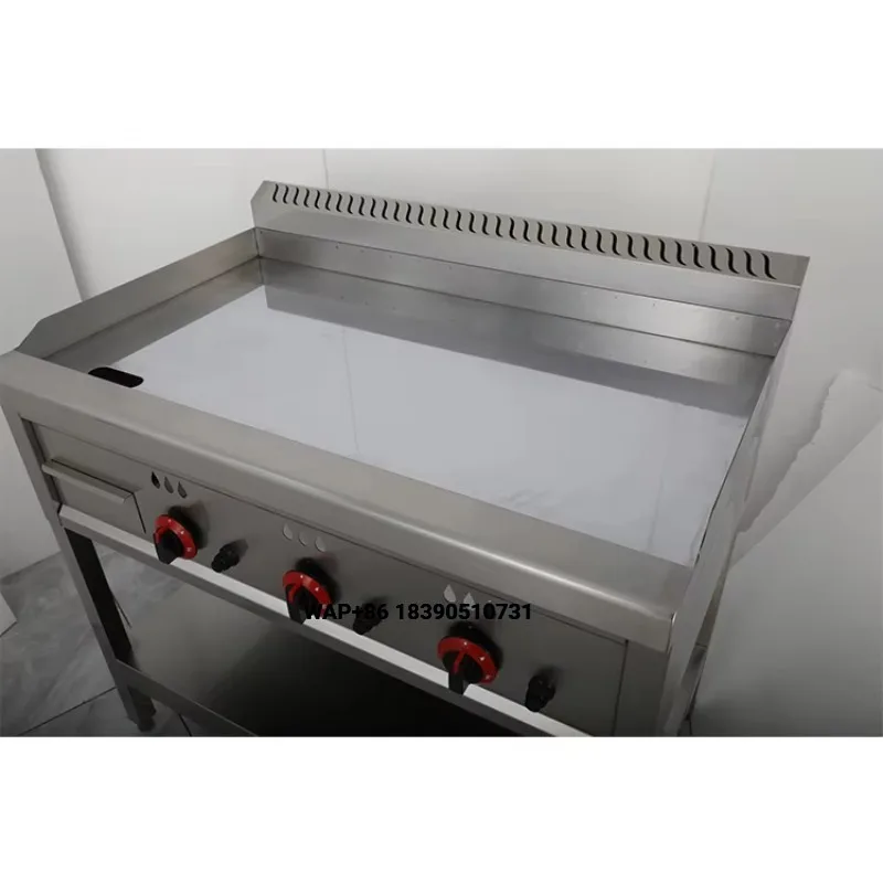Gas Griddle Pancake Stove Desktop Hotel Restaurant Grilling Machine Stainless Steel Plate Stainless Steel