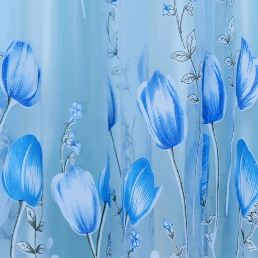 Modern Printed Tulip Window Screen 100X200CM Polyester Drape Curtain Sheer Curtains Bedroom Door Kitchen