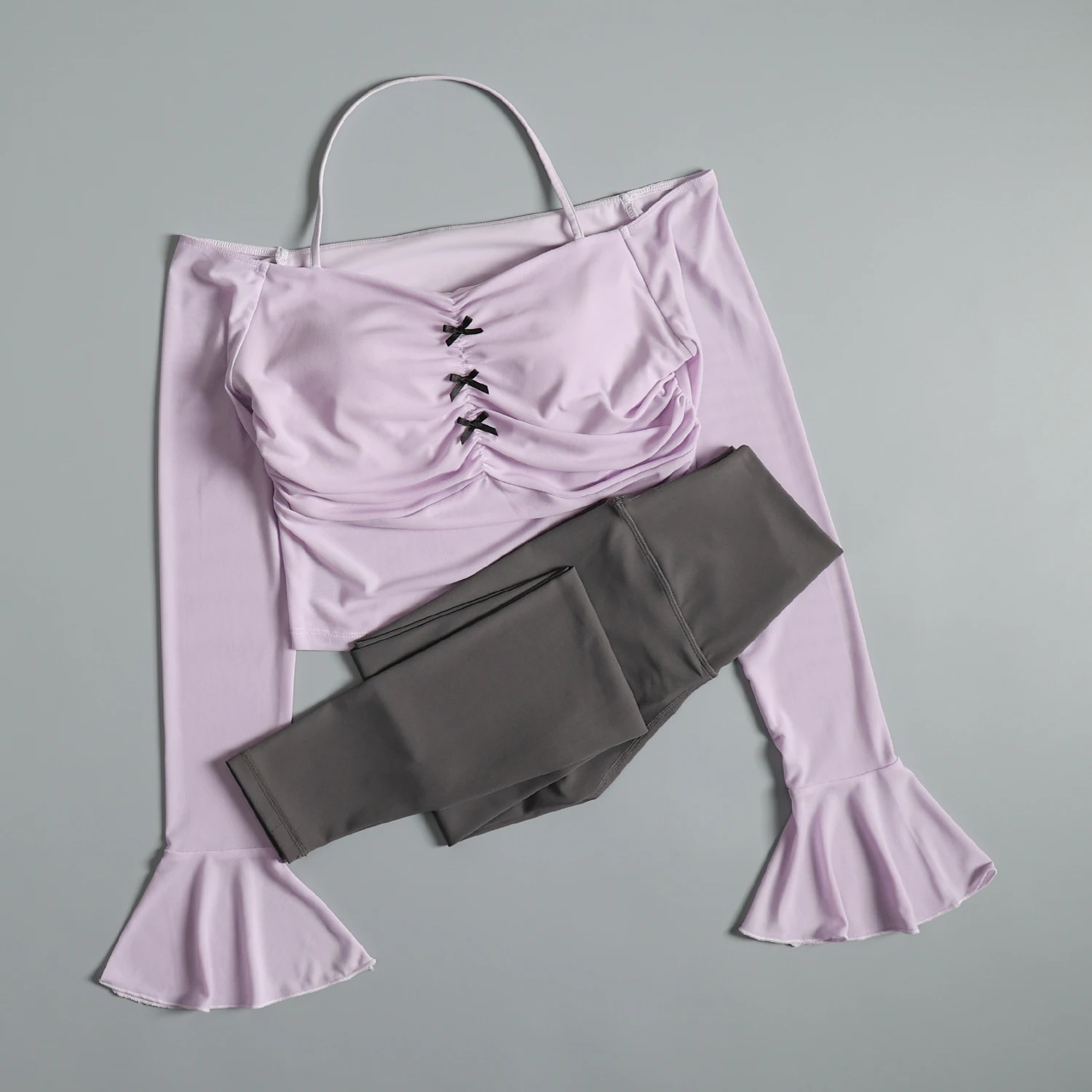 

Костюм для йоги для пилатеса, женский осенний костюм 2024, новые спортивные тонкие брюки с длинными рукавами и высокой талией для бега, фитнеса и велоспорта