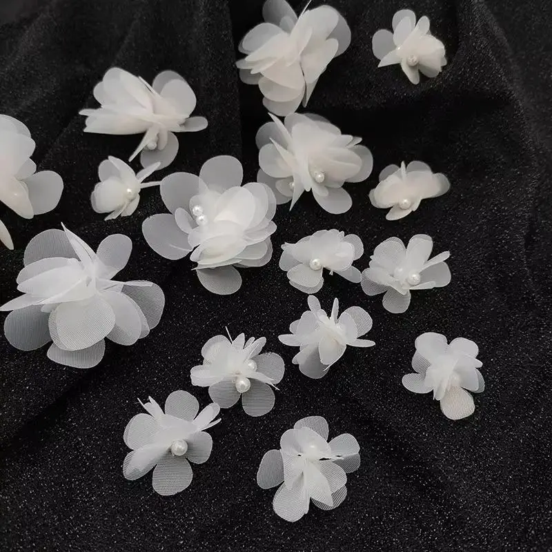 10 Stück Blumenstickerei-Applikations-Patches, Spitzenbesatz für DIY-Hochzeitsringkissen-Dekoration – Detail 3