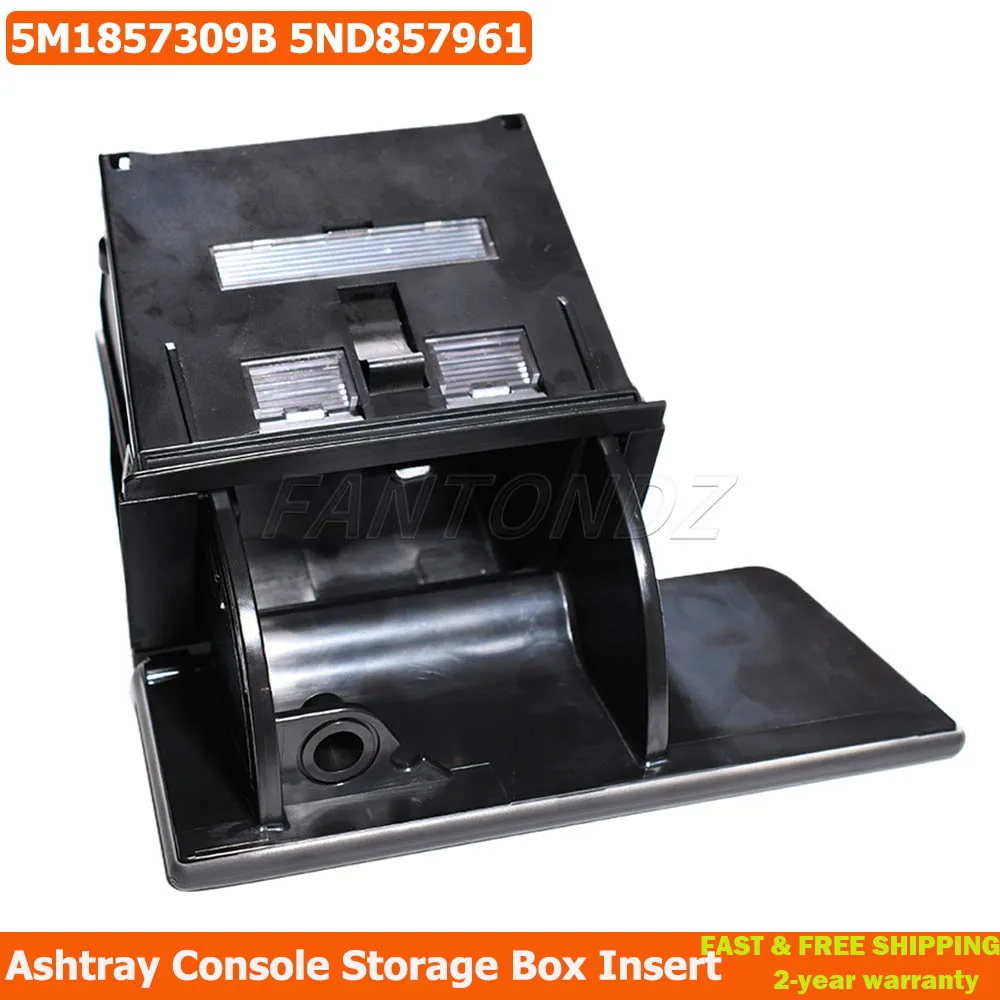 Black LHD Ashtray Console Storage Box Insert For VW Tiguan Golf Plus 2009-2014 5M1857309B 5ND857961 Replacement Accessories