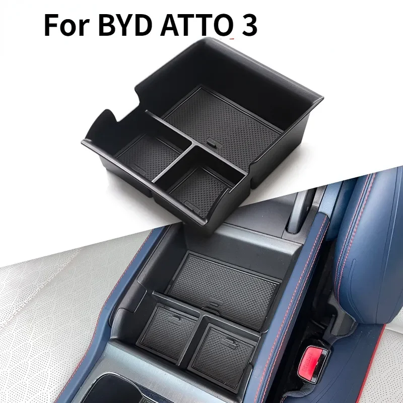 

For BYD Atto 3 2023 2022 EV Flocking Storage Box Central Armost YUAN Plus Storage Box Atto3 Organizer Tray