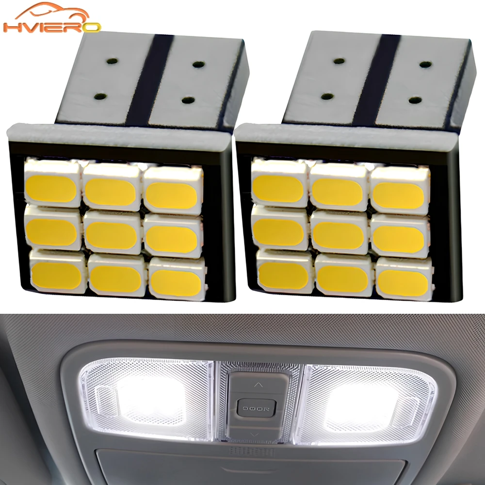 

2Pcs Car Led T10 W5W 1206 9smd Auto Marker Bulb Interior Domes Clearance Light LED 12V DC Parking Lights Side Bulbs Reading Lamp