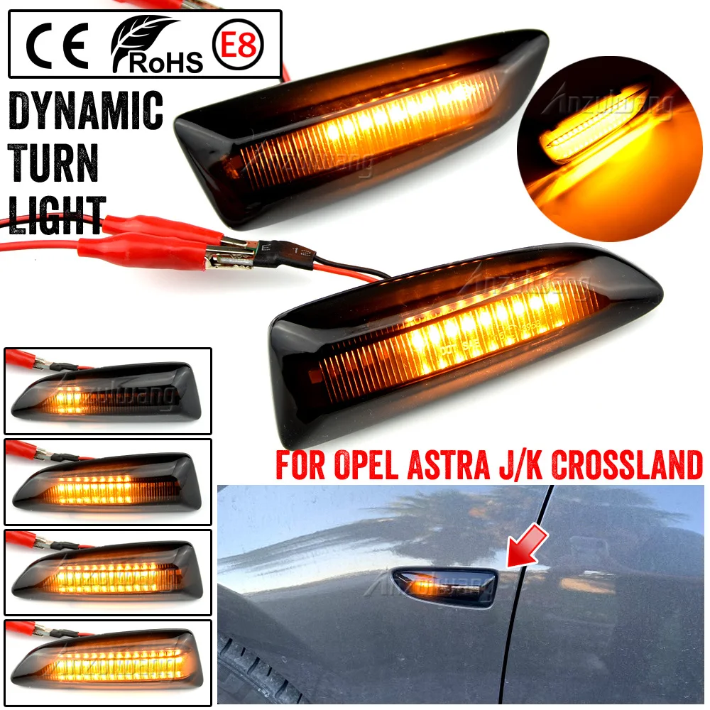 

LED Dynamic Turn Signal Light For Opel Astra J Astra J K Zafira C Insignia B Grandland X Side Marker Lamp Sequential Blinker