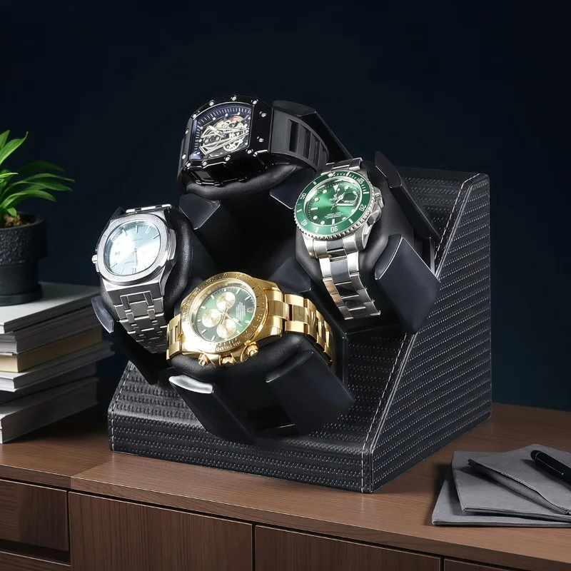 3 4 Slot Silent Automatic Watch Winder Fiberboard Watches Winders Men Mechanical Wrist Timepiece Winding Box Auto Watch Winders
