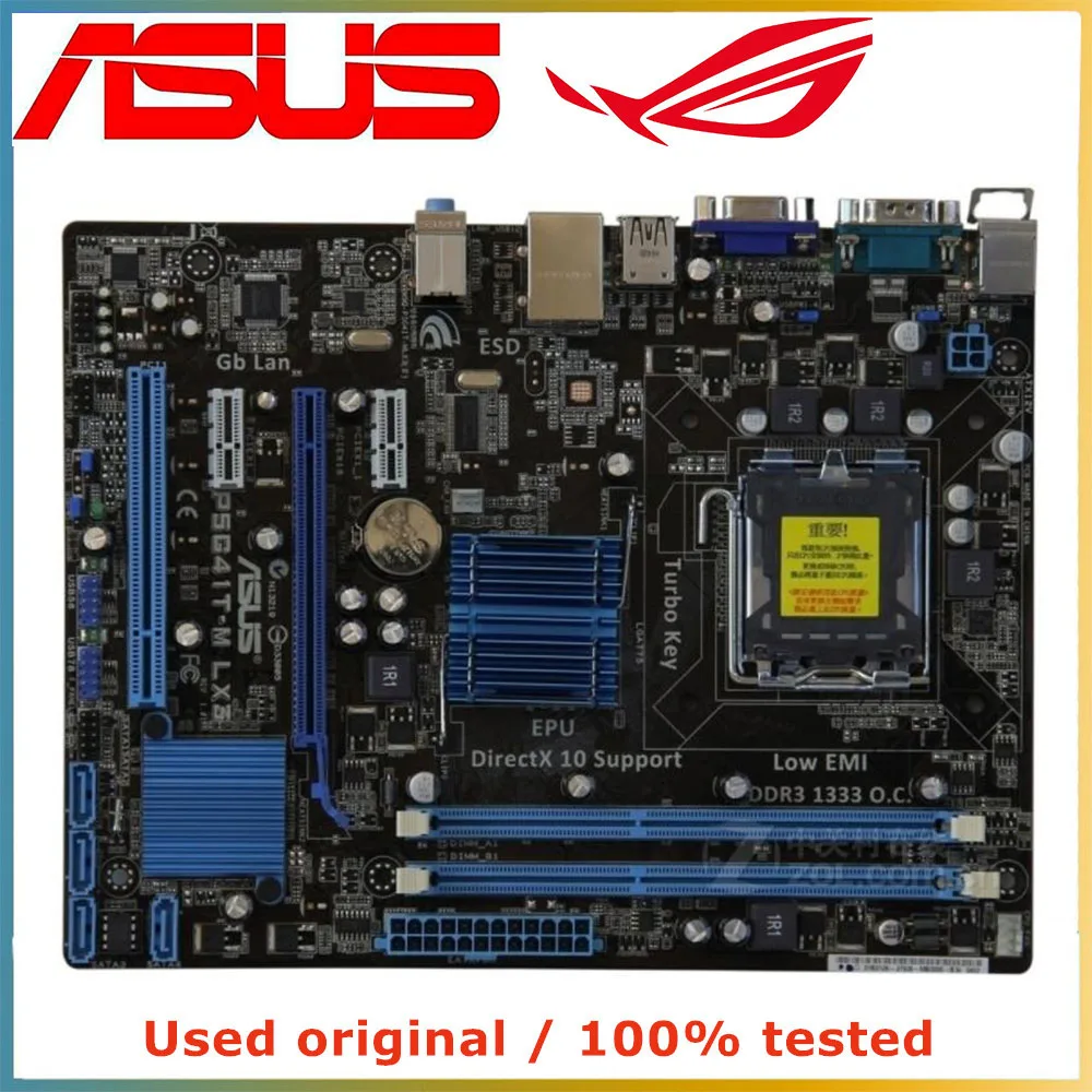 

For Intel G41 For ASUS P5G41T-M LX3 Computer Motherboard LGA 775 DDR3 8G Desktop Mainboard SATA II PCI-E 2.0 X16