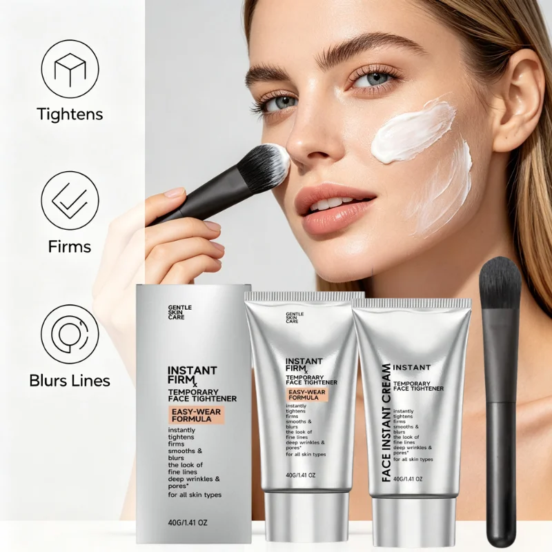 Instant Face Tightener Cream For Firming Smoothing Skin Reduce Look Of Wrinkles Pores Facial Beauty Cream Boost Skin Elasticity
