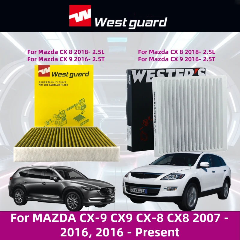 

For MAZDA CX-9 CX9 CX-8 CX8 2007 - 2016, 2016 - Present WESTGUARD Cabin Air Filter Air-Conditioner Car Refresher Car Accessories