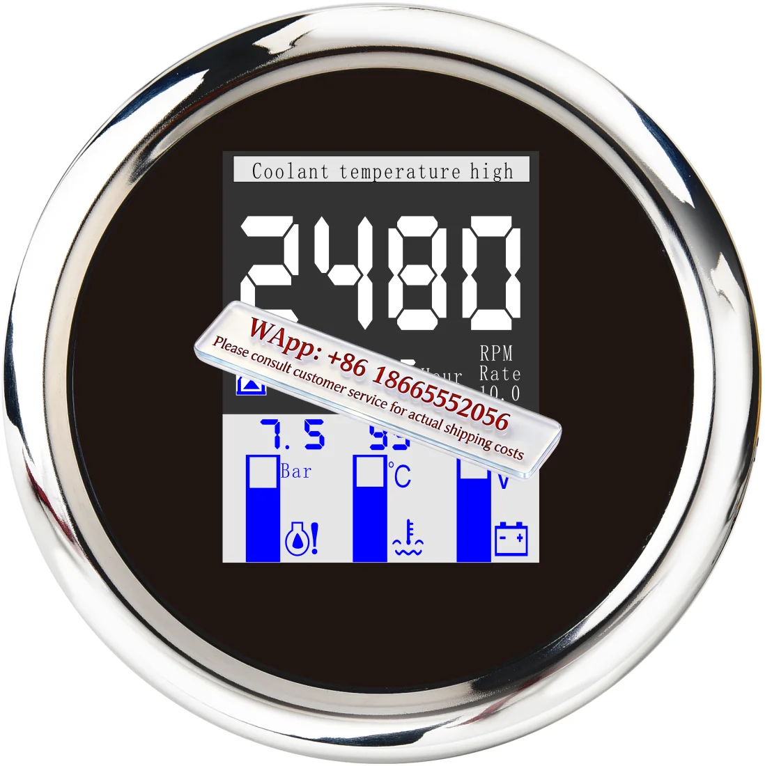 85Mm oil pressure water temperature voltage hour speed with alarm 4in1 four-in-one multi-function combination instrument