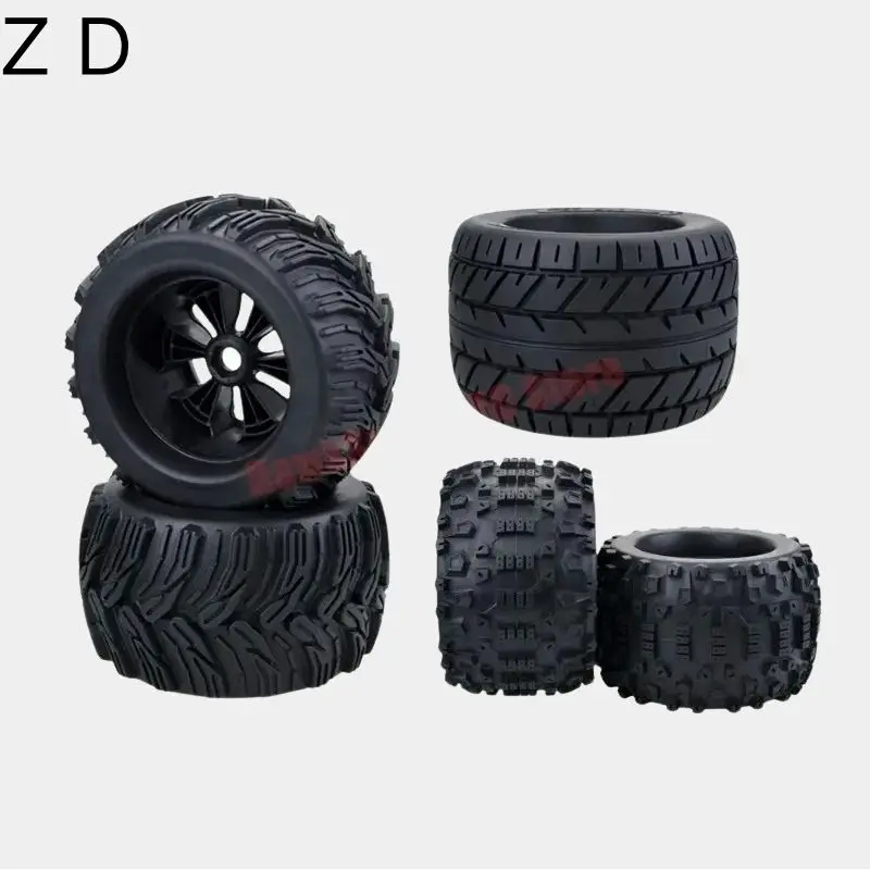

ZD Racing 4PCS 1/8 Scale Wheels & Tires - 165/170mm, 17mm Hex Hub for ARRMA Monster Truck/Buggy (RC Off-Road Sponge Rubber)