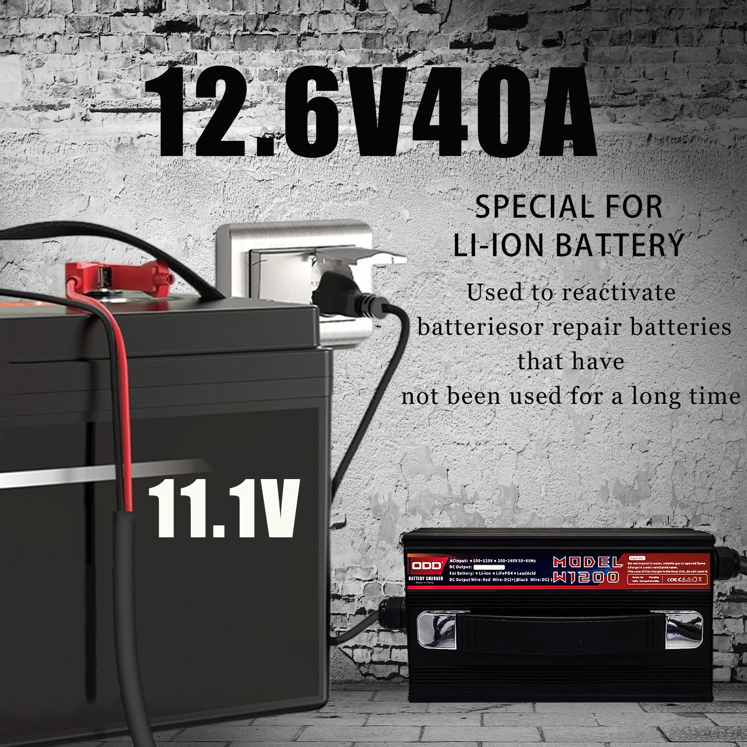 12.6V 40A Lithium-ion Charger For 3S 11.1V Li-ion Battery Charger High Power With Fan Aluminum Case