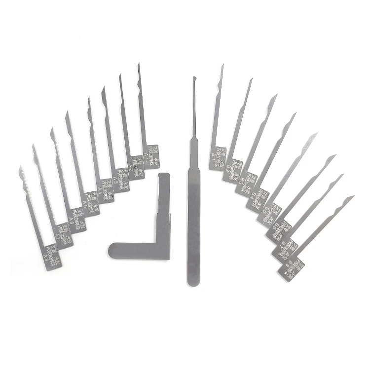 

18-Piece Lock Pick Set Stainless Steel Opening Tool Kit for safe deposit box (Internal milling with pins)