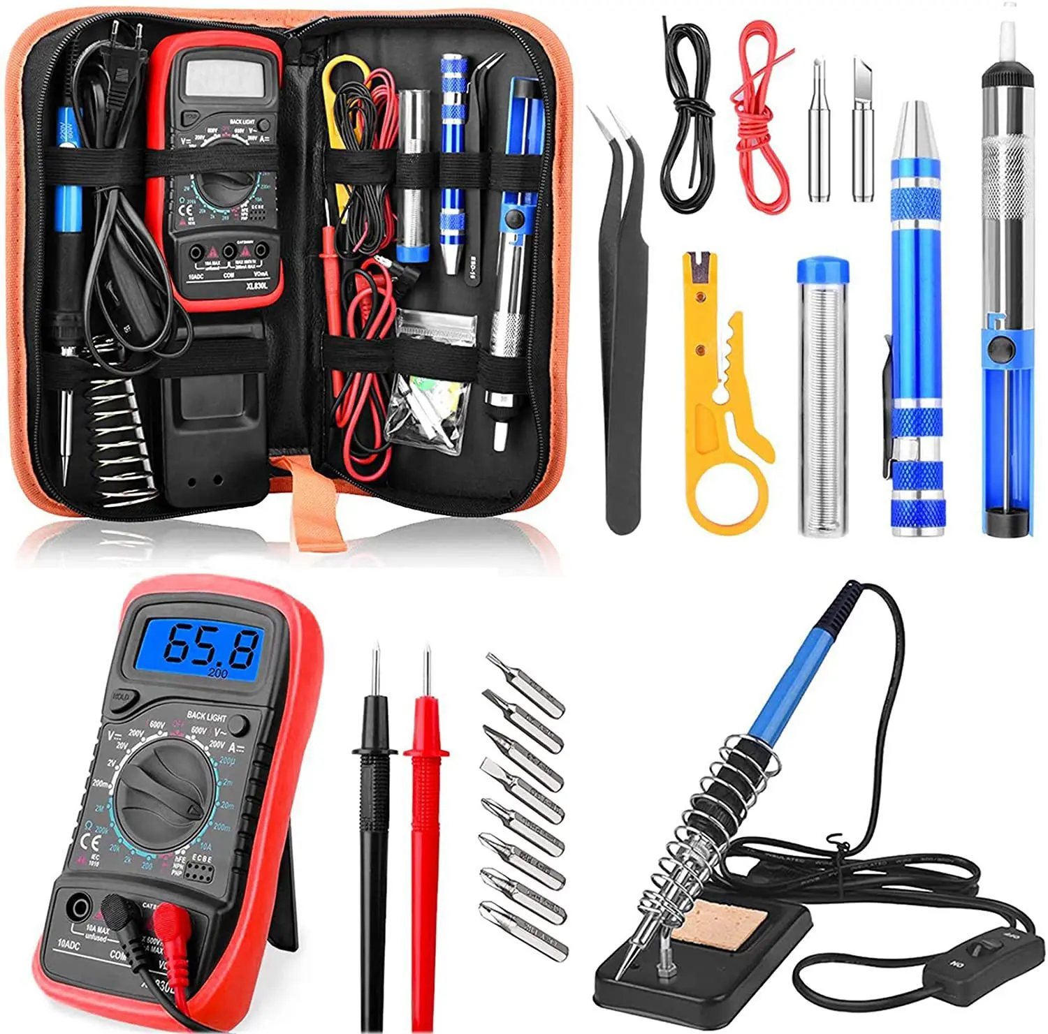 Electric soldering iron multimeter set welding kit 220V110V60W adjustable soldering iron kit