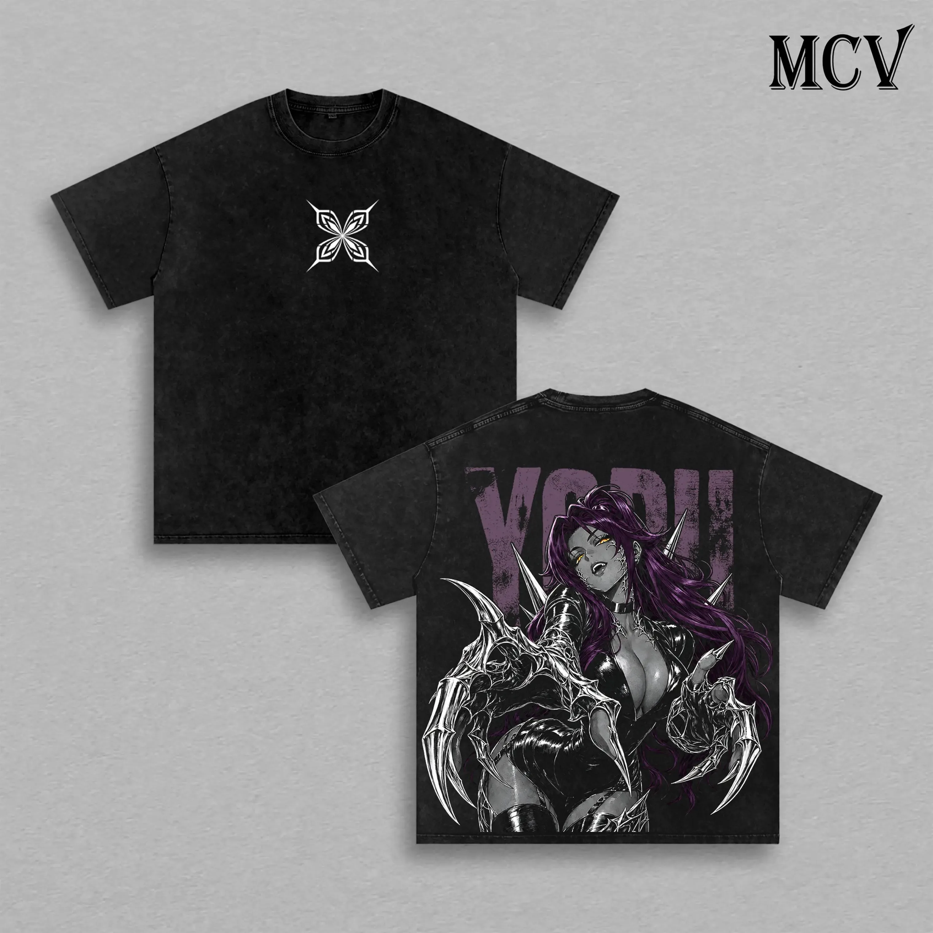 Shihouin Yoruichi BLEACH T-shirt Men Clothing Harajuku Vintage Washed T Shirt Summer Oversized High Quality Cotton Tees Clothes