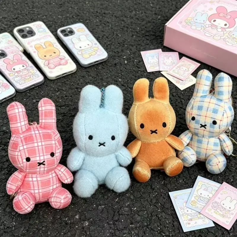 Hot Sale Miffy Rabbit Plush Toy Stuffed Animal Keychain Bag Charm Cream Pink Blue Butter Cute Soft High Quality Cartoon Lovely view 2