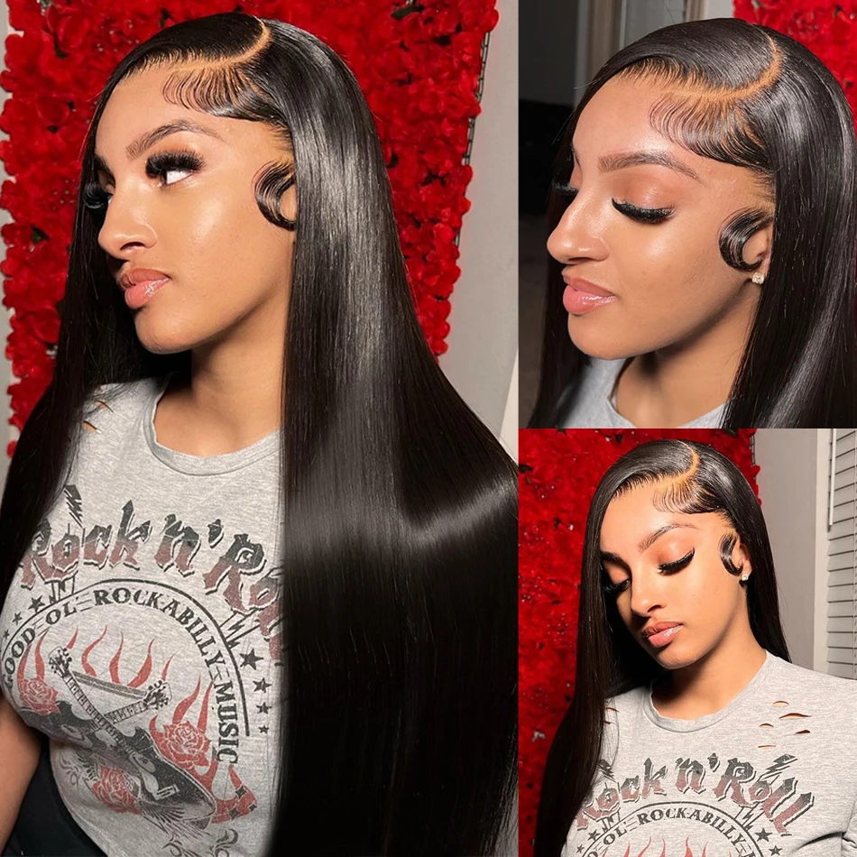 

Straight Lace Front Wigs 13x6 HD Transparent Lace Frontal Wig PrePlucked Remy 13x4 Brazilian Human Hair Wigs For Women 30 38Inch