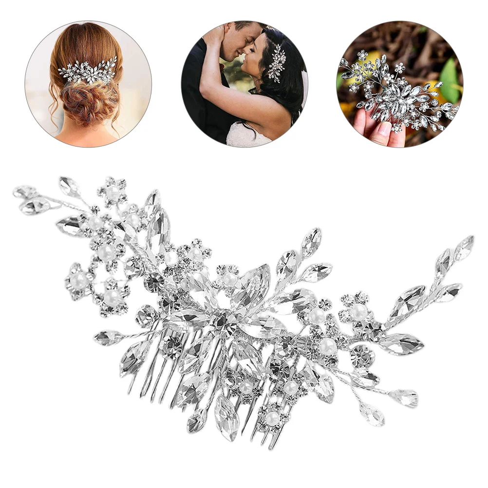 Crystal Inlaid Hair Comb Elegant Wedding Headpiece for Bride Bridal Accessories Comfortable