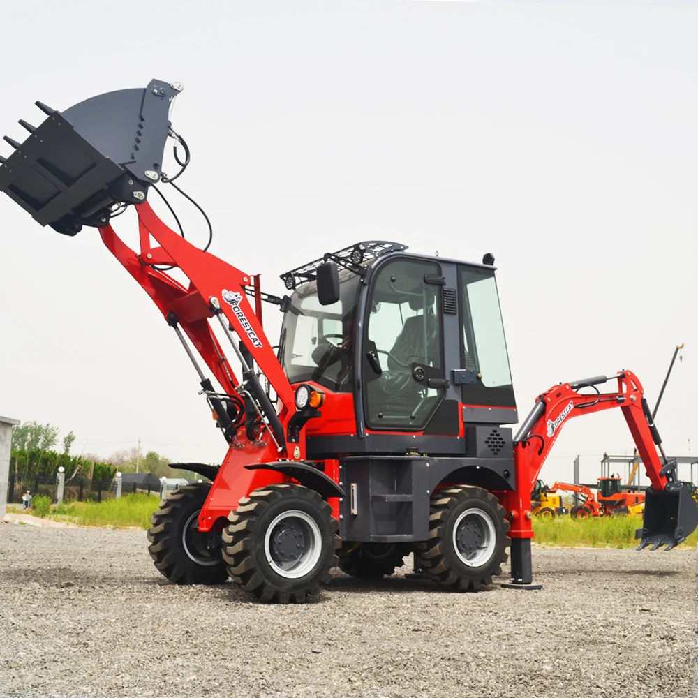 Hot Selling Multipurpose Machinery Small Backhoe Loader Compact 1 Ton Four Wheel Steering 4WD 4x4 Backhoe Loader