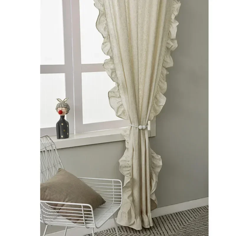 NH5128Pleated Ruffle Semi-Blackout Finished Curtains Bedroom Curtain Fabric