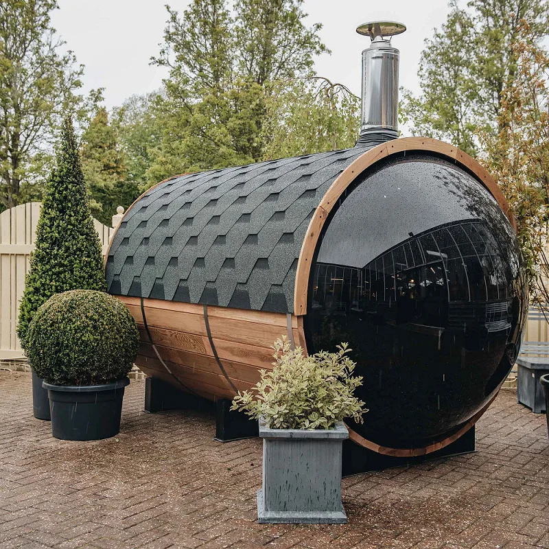 8 person panoramic barrel sauna Canadian solid wood cedar 6 person barrel sauna