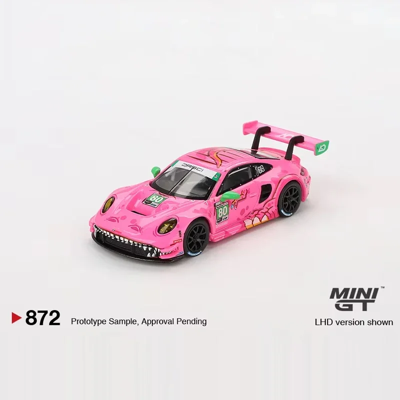 MINIGT 1:64 Porsche Ford GT3 R 911 80 77 64 AO Racing 2023 VIRginia Roxy Pink Alloy Die Casting Car Model 872 889 898 Christmas